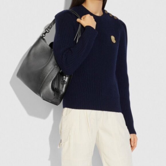 COACH Metallic Leather Dalton 31 Shoulder Bag - Picture 4 of 12